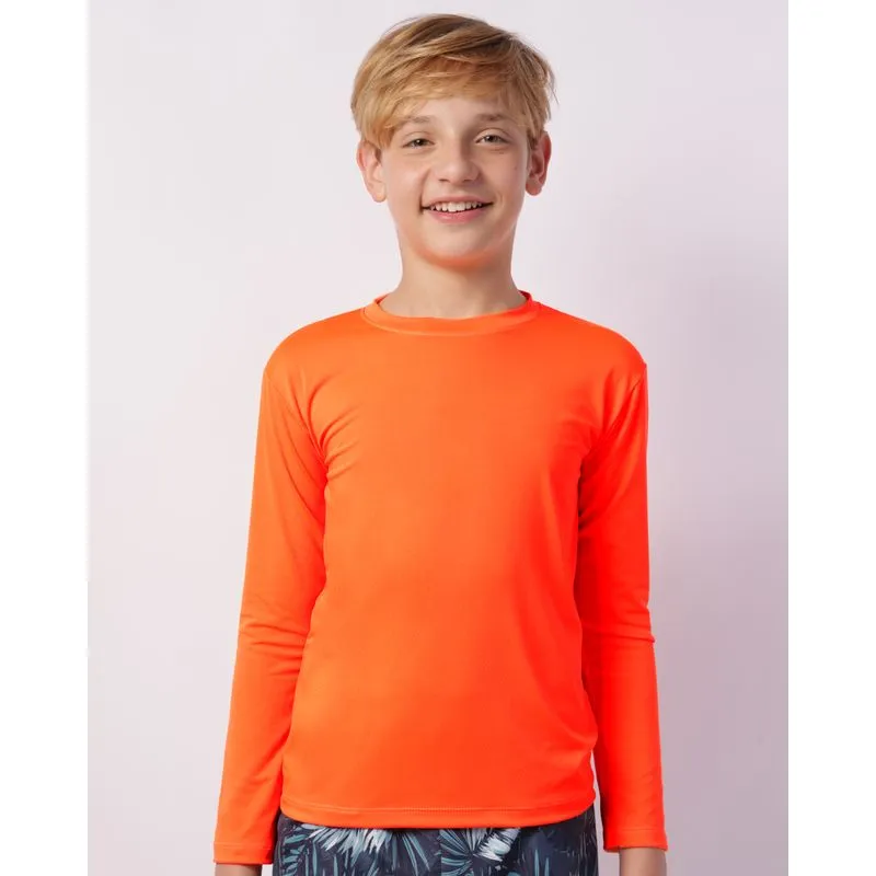 Camiseta Proteção UV50+ Juvenil Manga Longa Neon Laranja 16