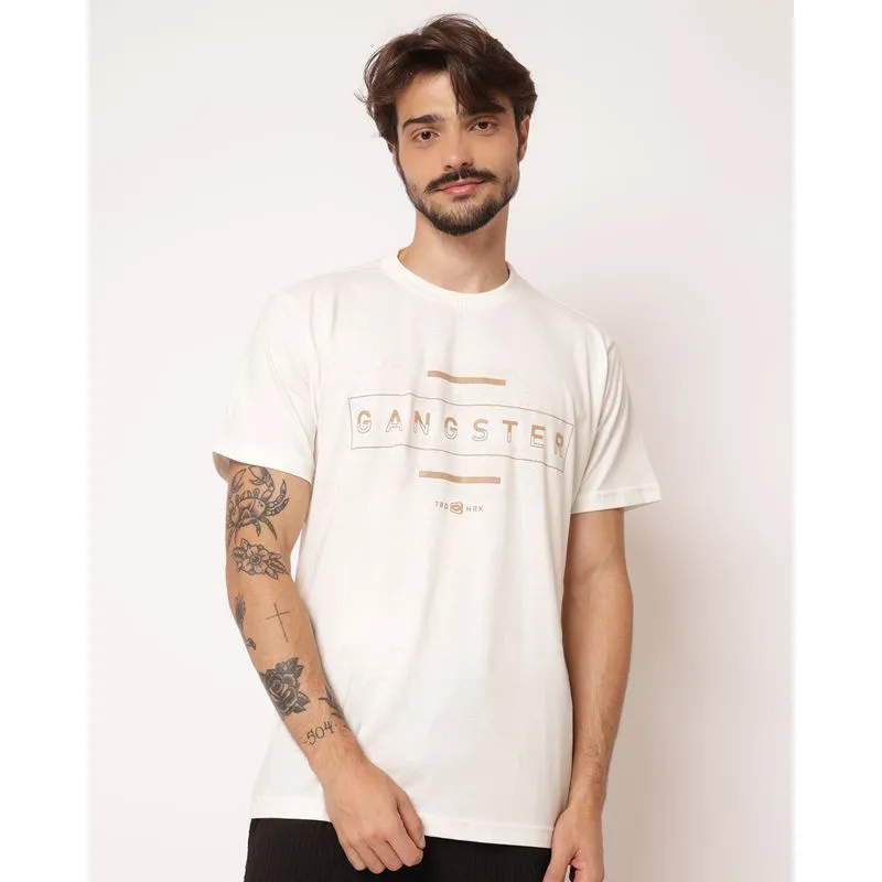 Camiseta Masculina Algodão Gangster com Estampa Off White XGG