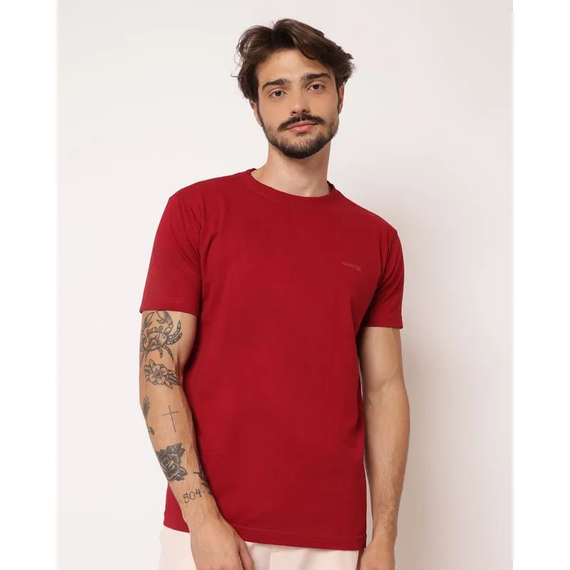 Camiseta Masculina Algodão Gangster com Estampa Vinho PP
