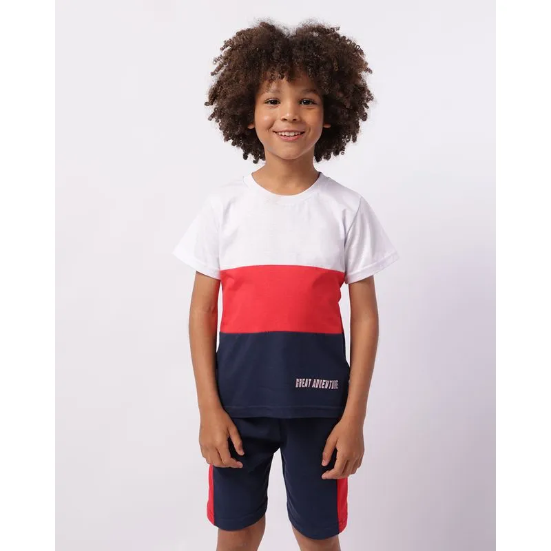 Conjunto Infantil Curto Algodão com Recortes Marinho 10