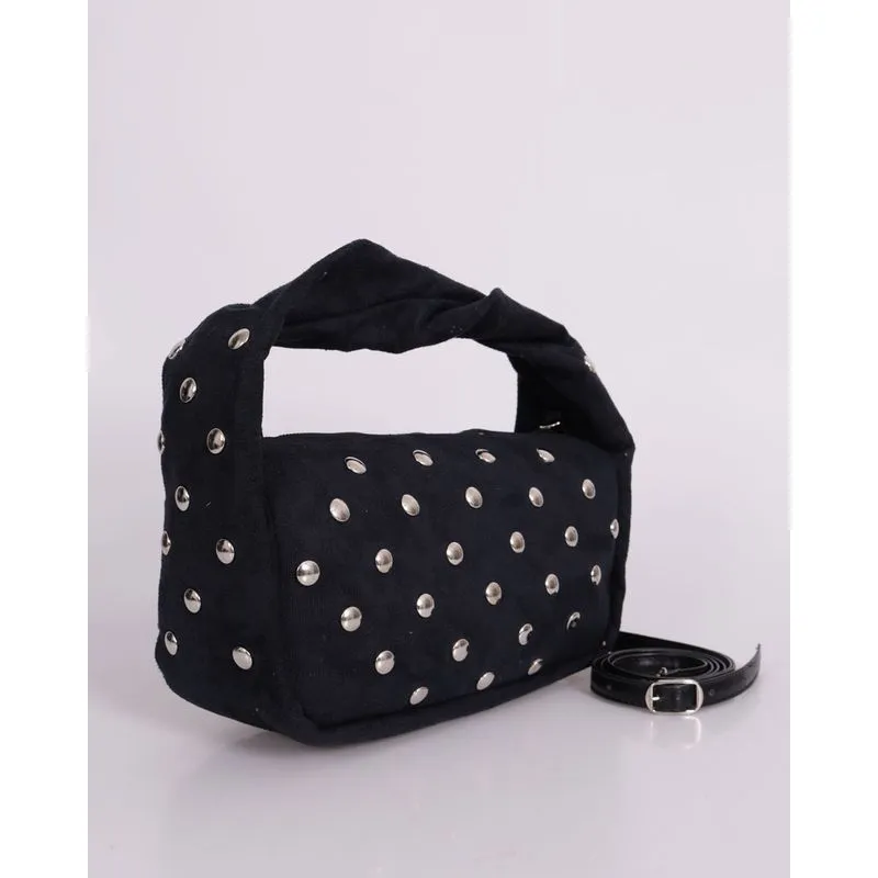 Bolsa Feminina Baguete com Tachas Preta UN