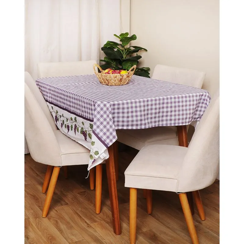 Toalha De Mesa Quadrada 140cm x 140cm Teka Estampada Branca UN
