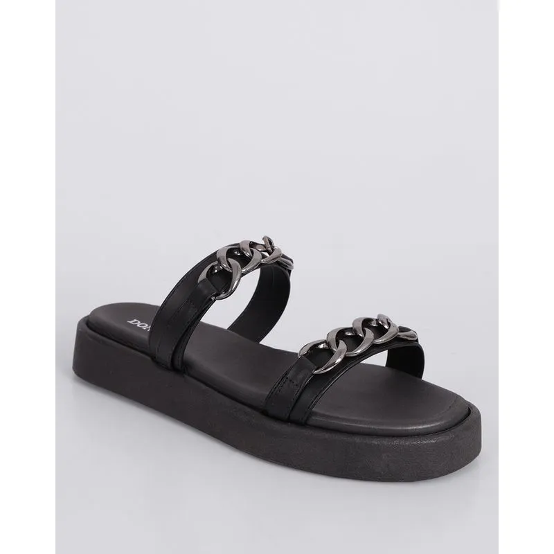 Sandália Feminina Flatform Donatta Detalhe Trançado Preta 35