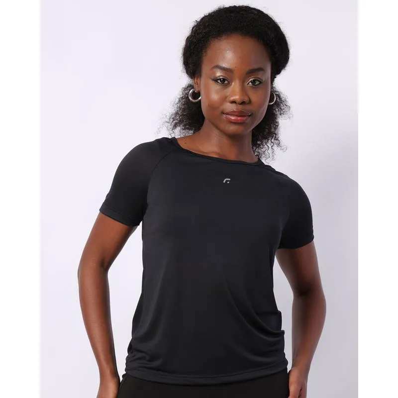 Camiseta Fitness Feminina Fitter com Proteção UV Preta P