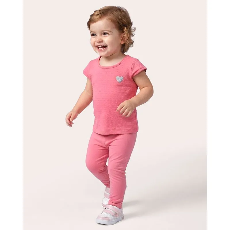 Blusa Bebê Texturizada Estampa Coração Rosa 3