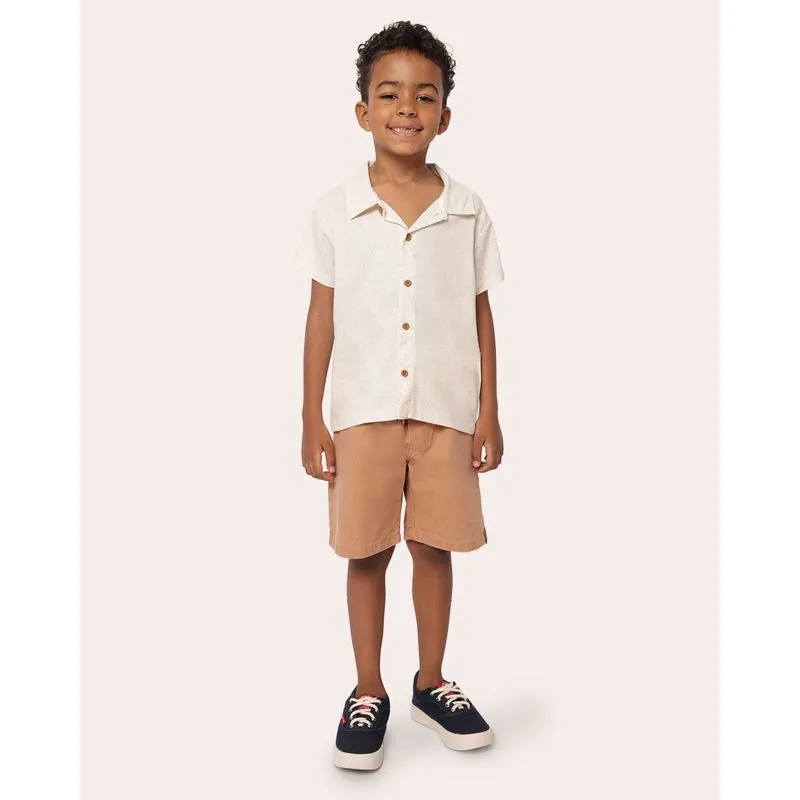 Bermuda Sarja Infantil Reta com Bolsos Cordão Marrom 6