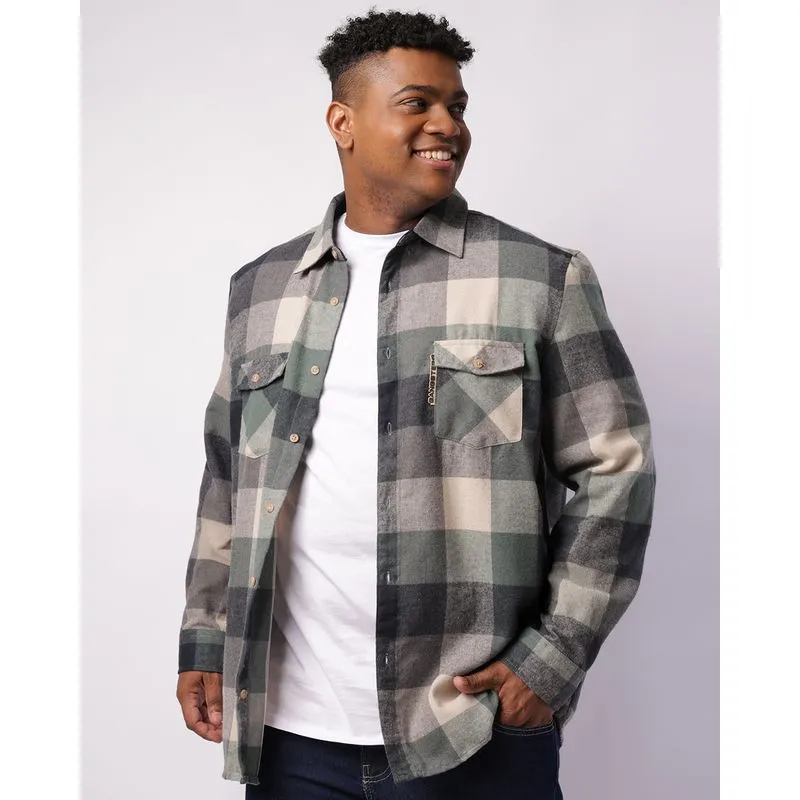 Camisa Plus Size Masculina Gangster Flanelada Xadrez Verde G2