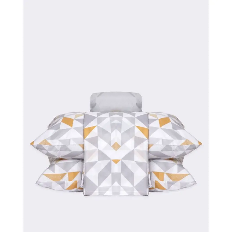 Jogo De Cama Casal Andreza 4 Peças Estampado Cinza UN