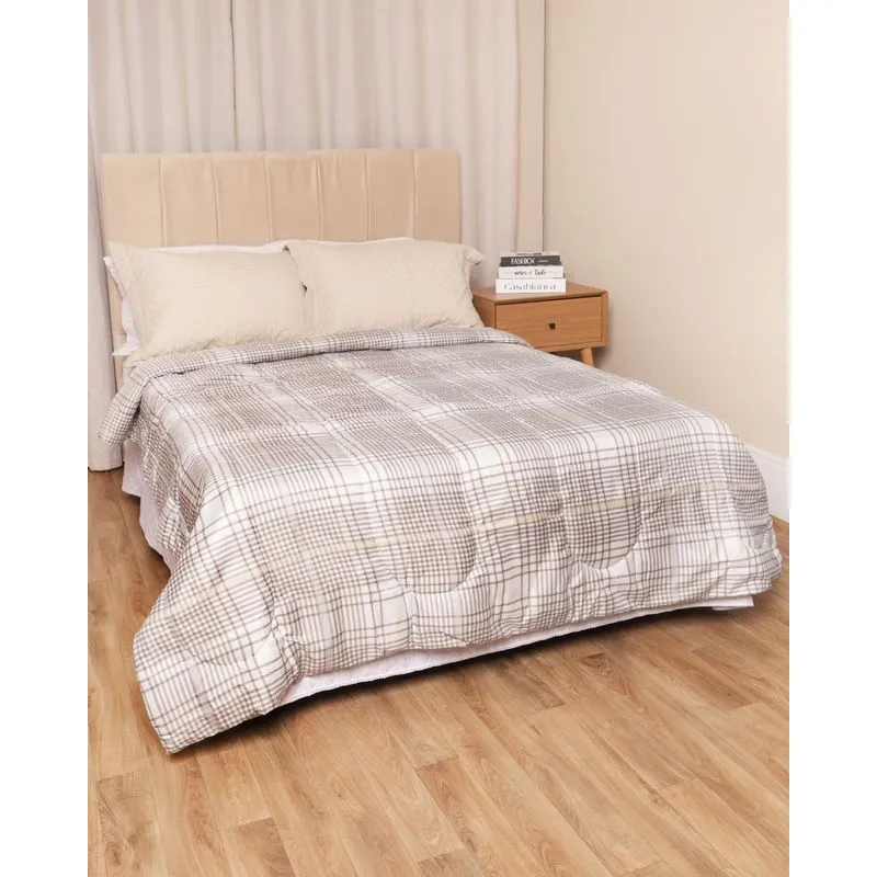 Edredom Casal Andreza 180cmx210cm Dupla Face Estampado Branco UN