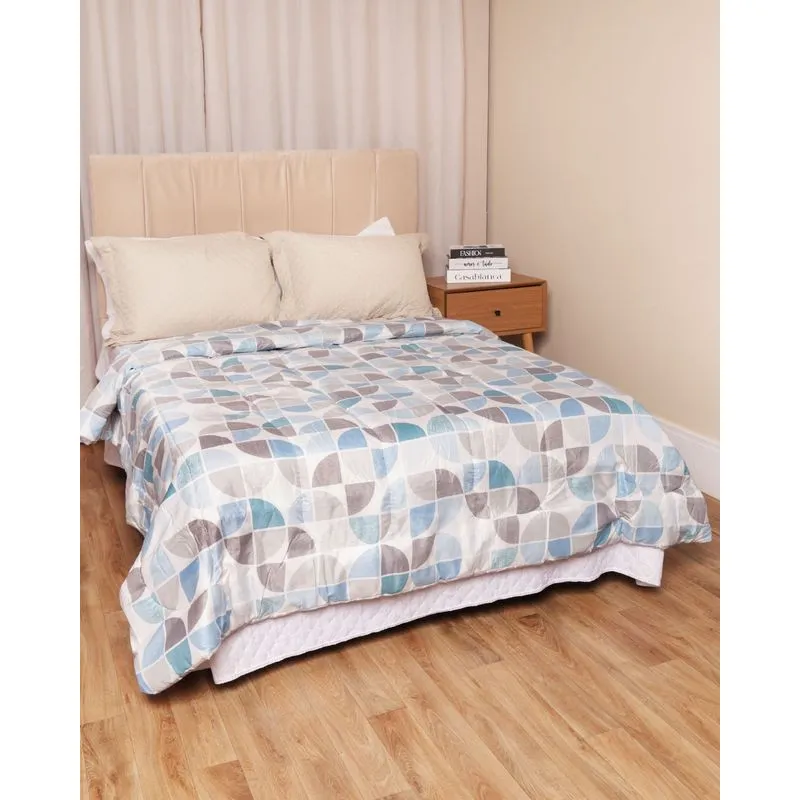Edredom Casal Andreza 180cmx210cm Dupla Face Estampado Branco UN
