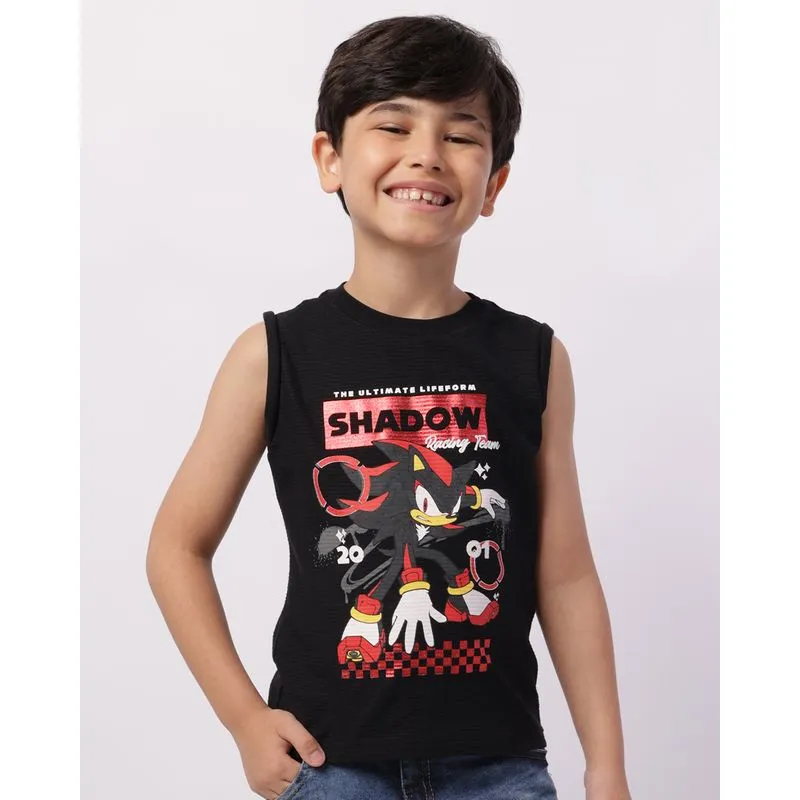 Regata Infantil Algodão Texturizada Shadow Preta 4