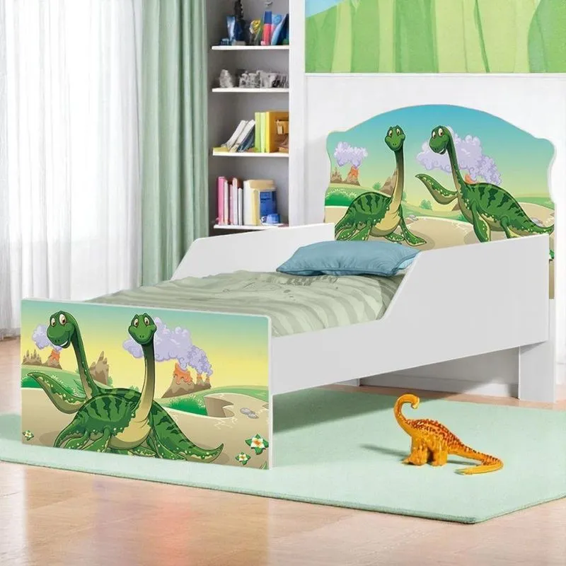Cama Infantil Com Proteção Lateral 153cm Kmcb Dinossauros