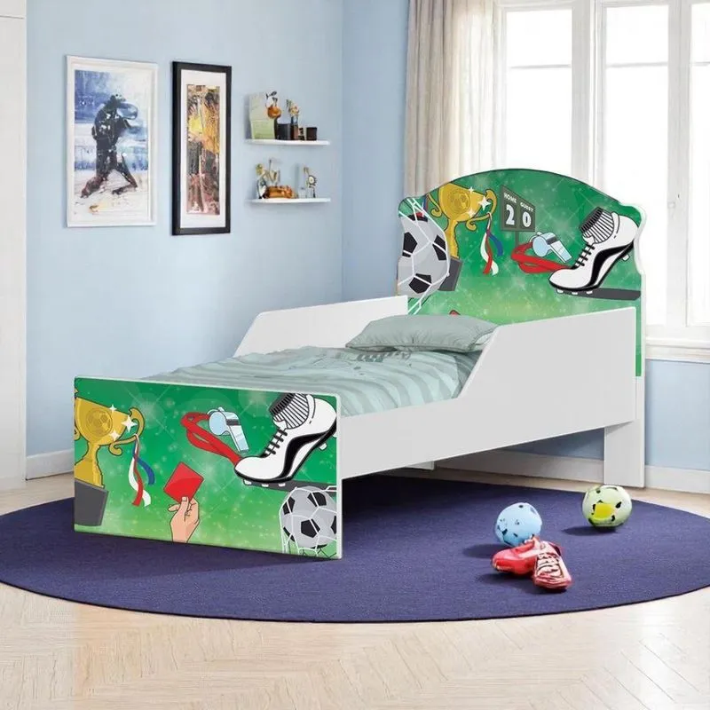 Cama Infantil Com Proteção Lateral 153cm Kmcb Gol De Ouro