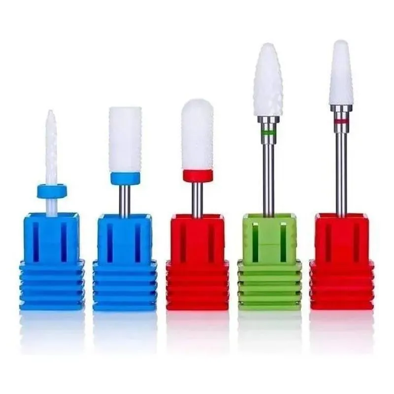 10x Kit 5 Broca Lixa Unha Profissional Gel Fibra Porcelana