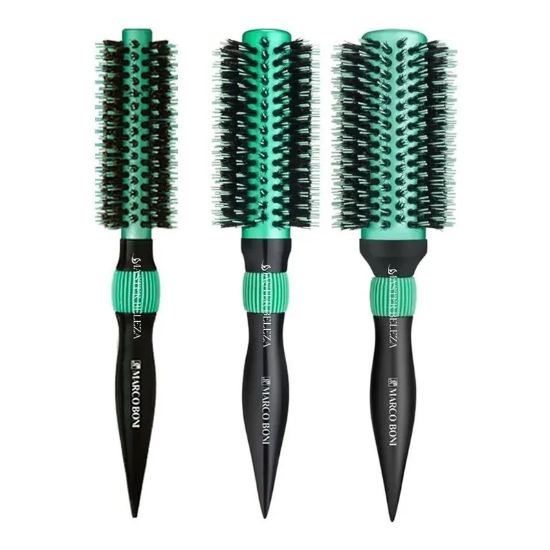 2x Kit 3 Escovas Profissionais Thermal Metallic Class Verde