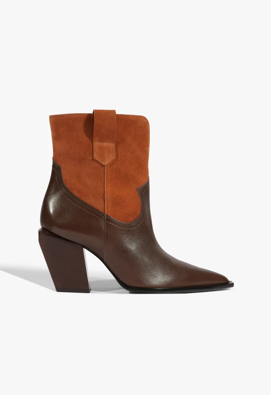 Memphis Leather Bootie 6.5 / Seal brown / Leather