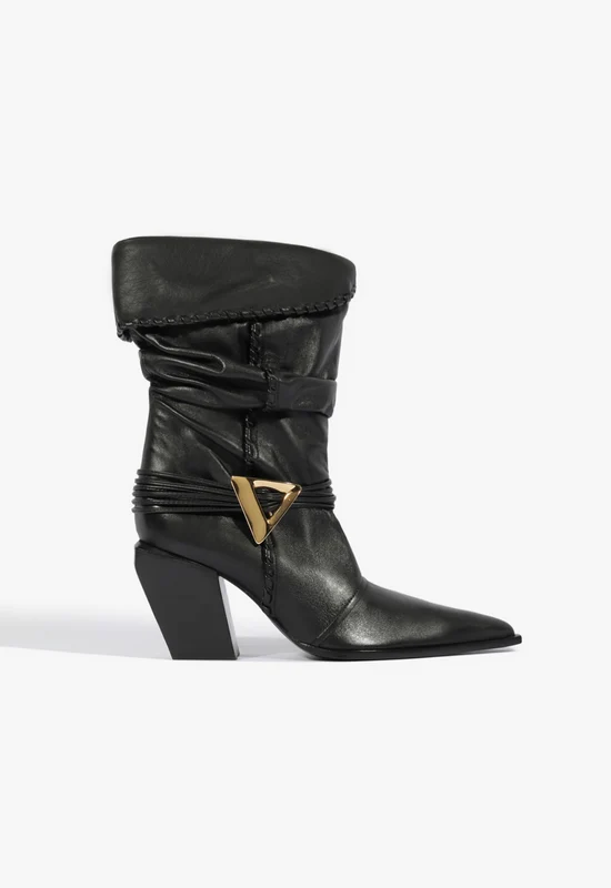 Sable Leather Bootie 10.5 / Black / Leather