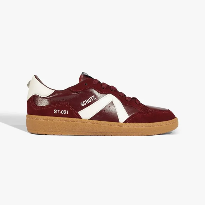Tênis st 001 marsala couro E camurça S 21853 0001 0092 schutz