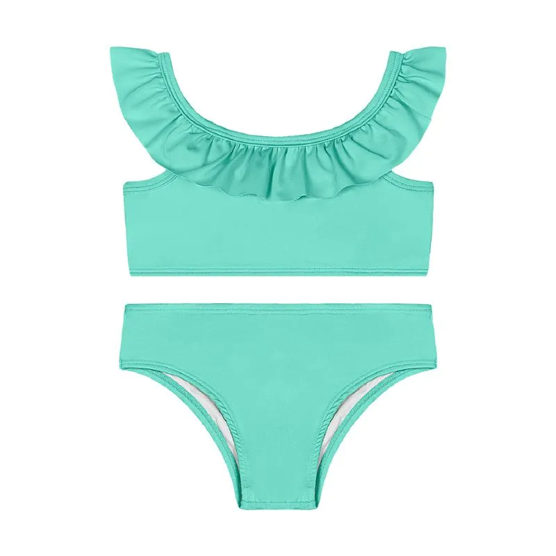 Biquíni Infantil em Malha Lisa UV DRY Quimby 1 / Verde