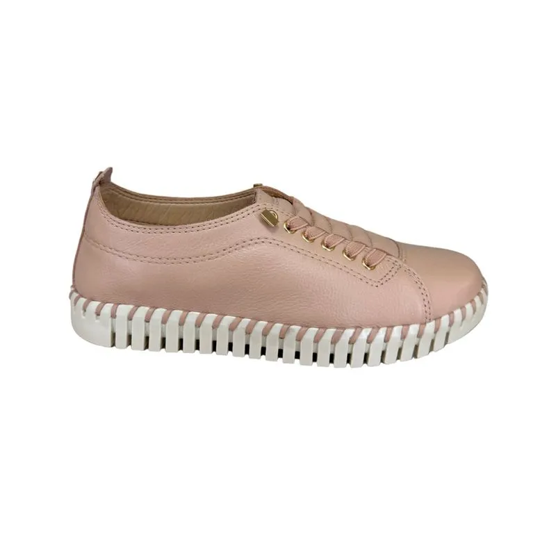 Tênis Bottero 369504 Twister Couro Natural Burnish Nude