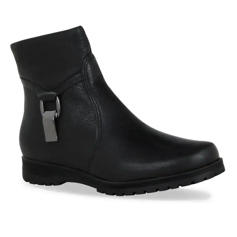 Bota Ankle Boot Bottero Couro Burnish Feminina Preto PRETO - 36