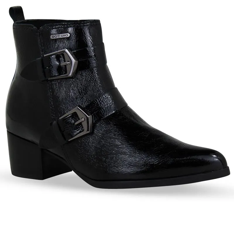 Bota Cano Baixo Couro Verniz Show Preto 37