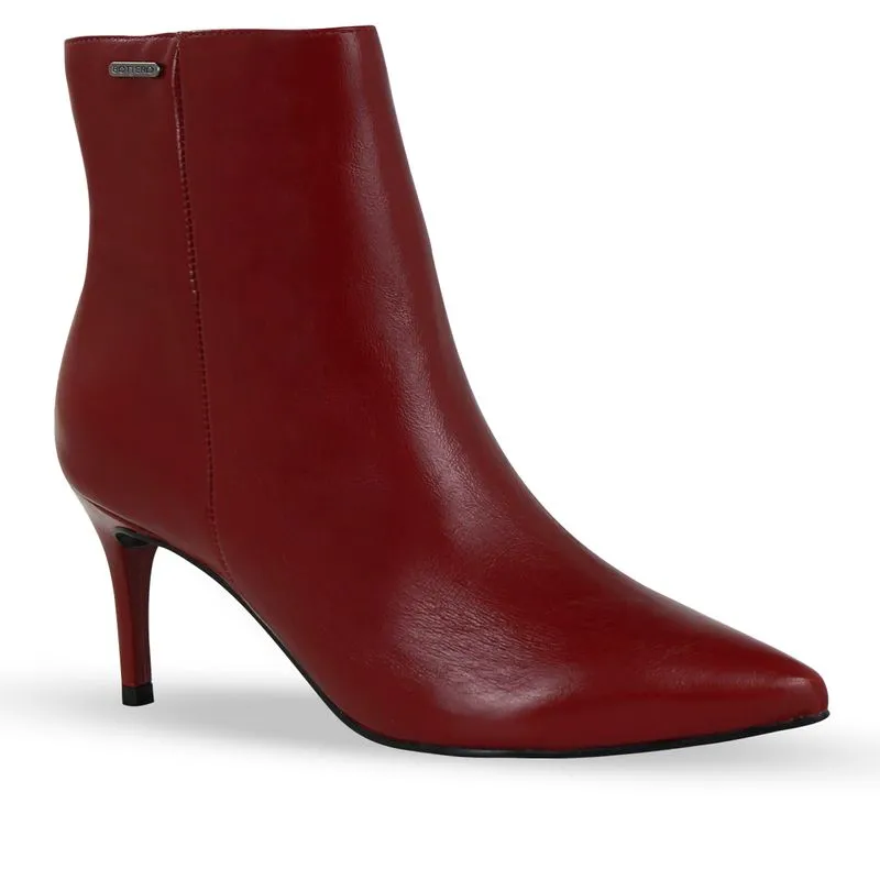 Bota Cano Baixo Couro Atenas Burgundy 35