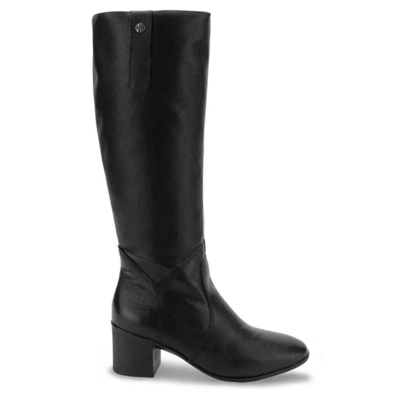 Bota Cano Alto Bottero Feminina Preta Salto Bloco Couro 39