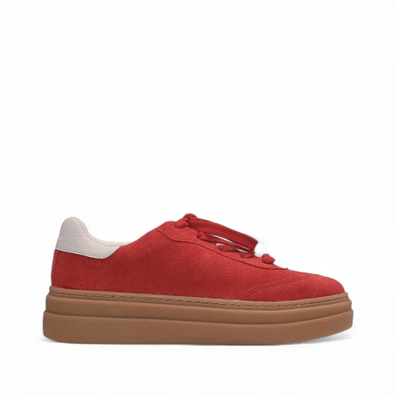 Sapatilha Casual Mulher Camurça Vermelho 40