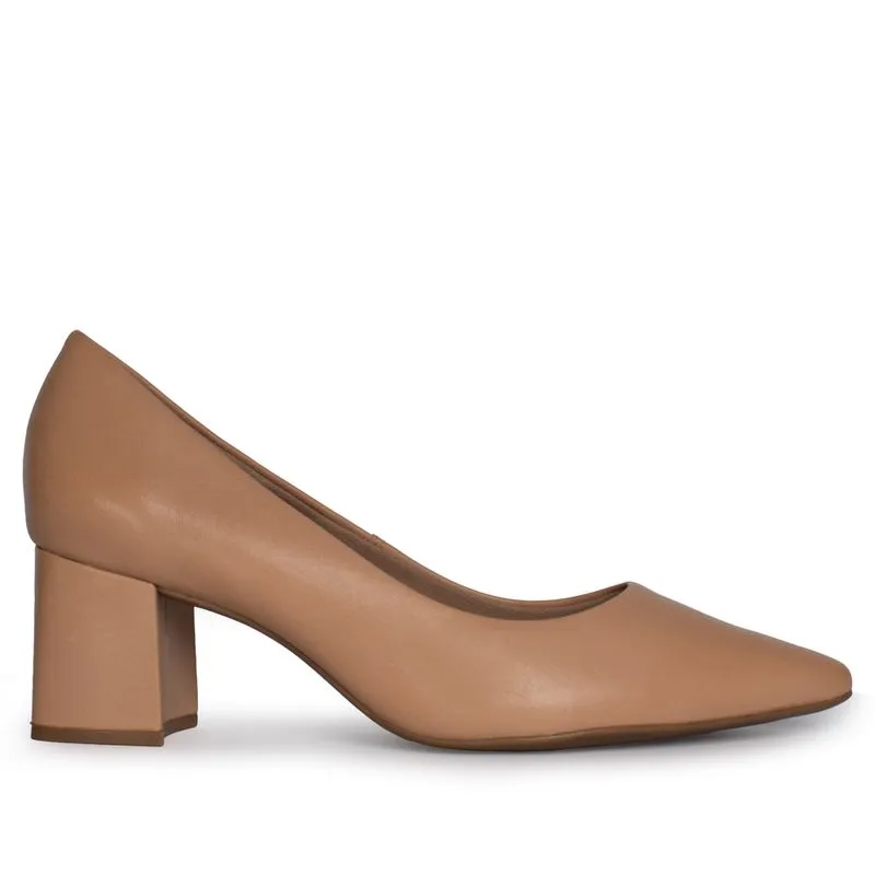 Scarpin Feminino Bottero Couro Salto Médio Bege - 36