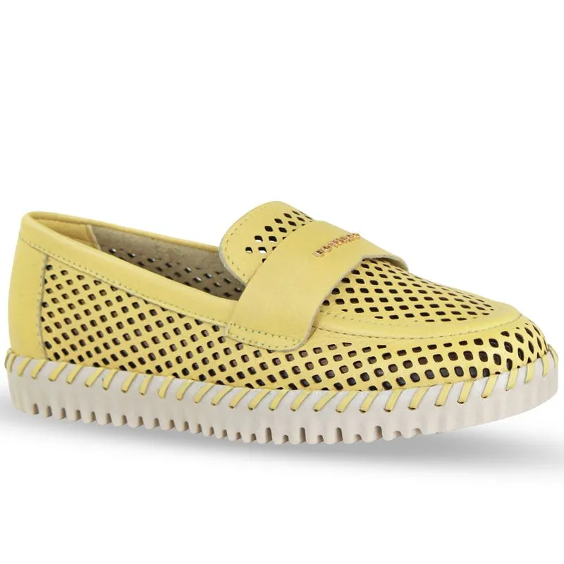 Sapato Twister Couro Burnish Amarelo Manteiga 35