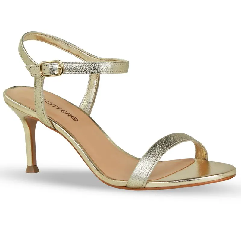 Sandália Couro Metalizado Roma Dourado 40