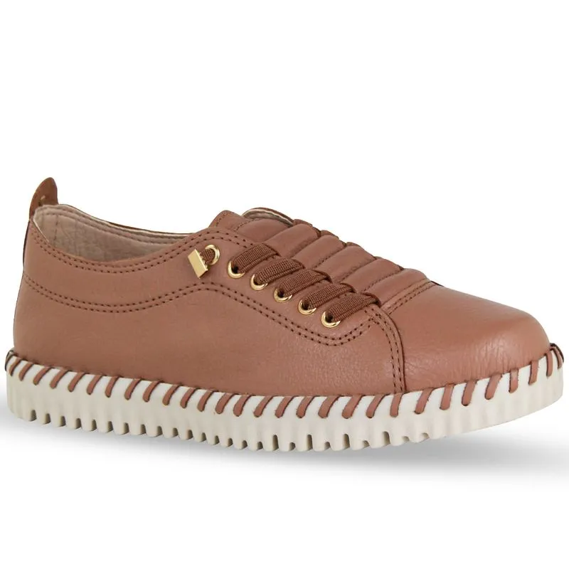 Tênis Twister Couro Burnish Mocha Mousse 33