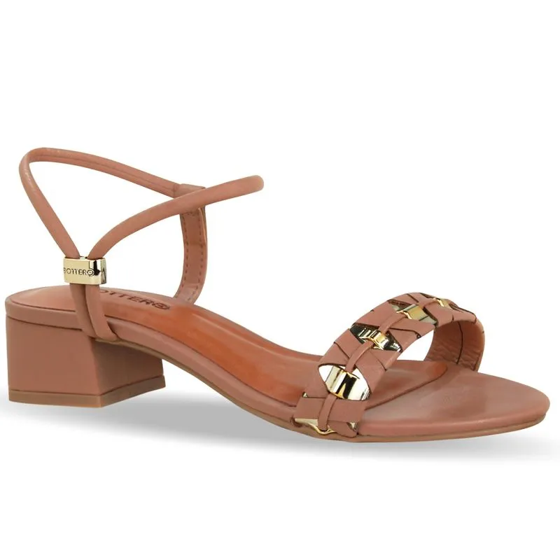 Sandália Couro Burnish Mocha Mousse 34