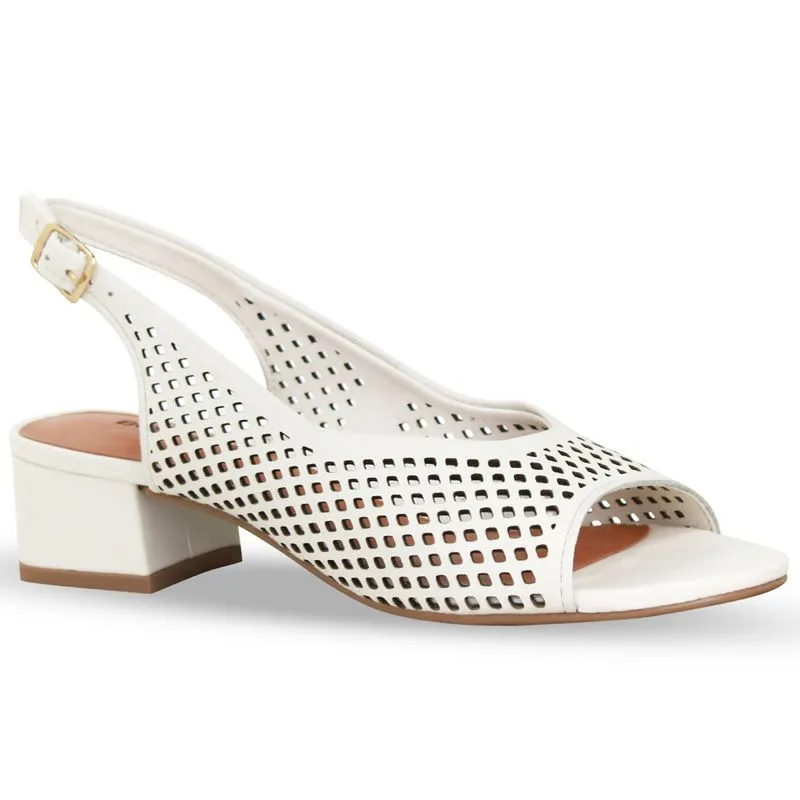 Sandália Couro Burnish Off White 38
