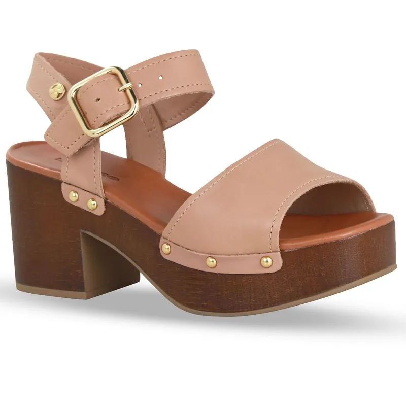 Sandália Plataforma Couro Atanado Napoli Brown Sugar 39