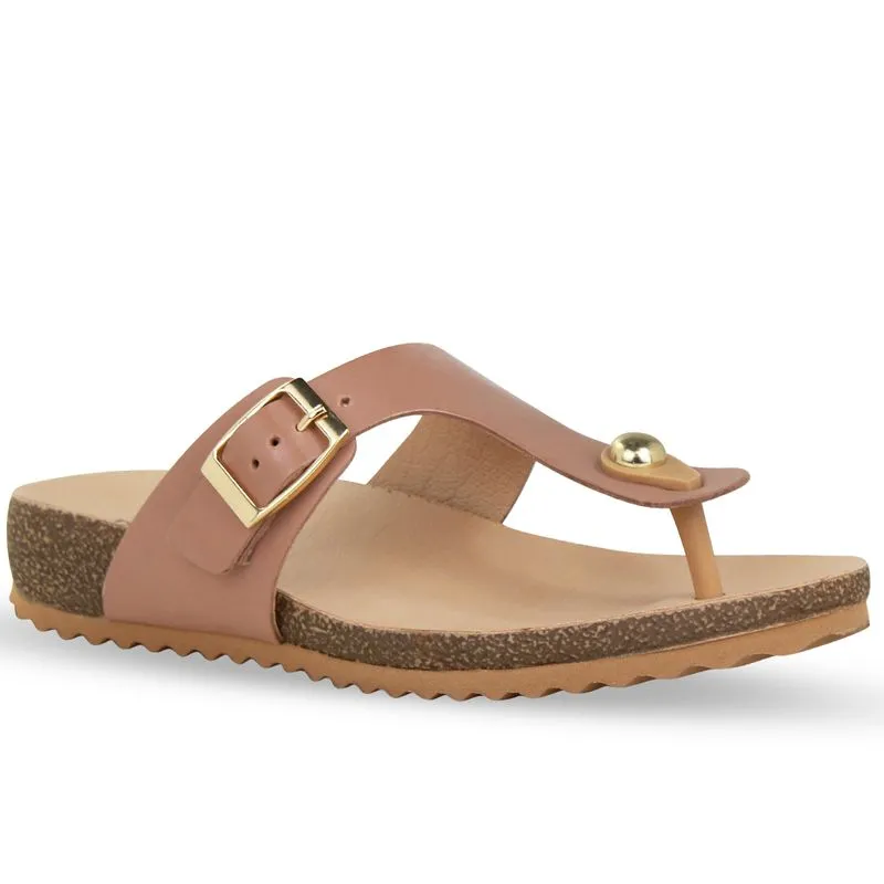 Sandália Rasteira Couro Atanado Napoli Mocha Mousse 38
