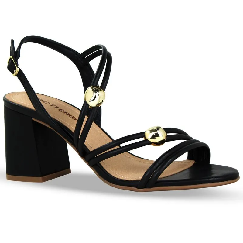 Sandália Couro Burnish Preto 35