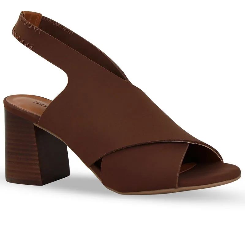 Sandália Sense Lycra Marrom 35