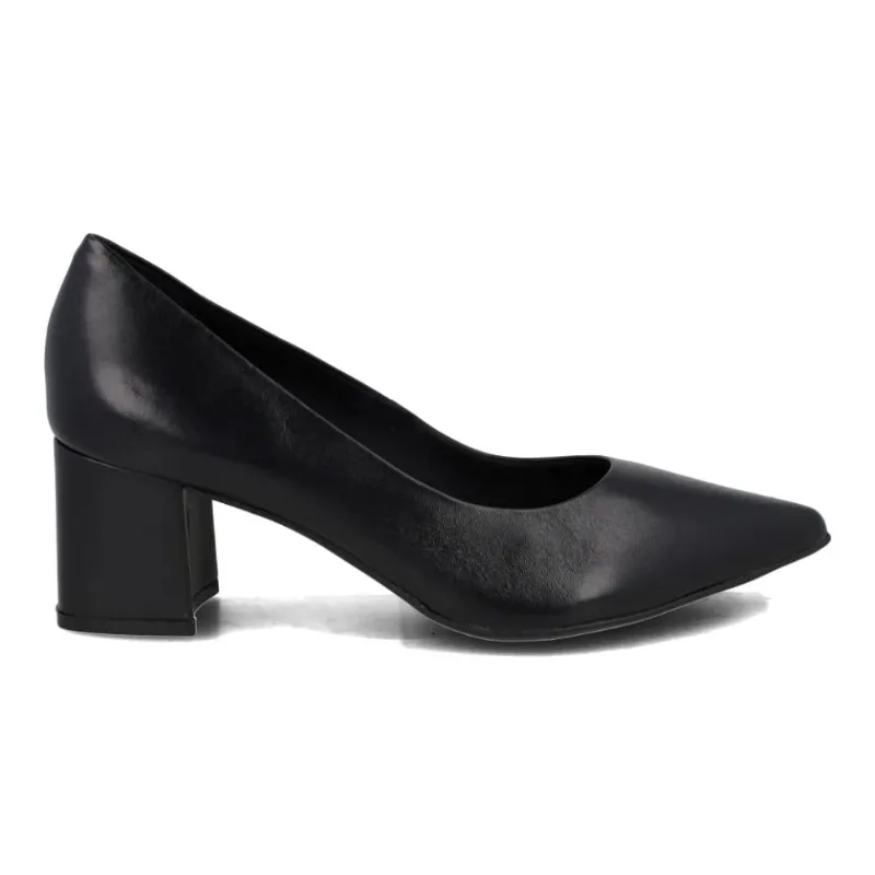 Scarpin Bottero Salto Bloco Couro Feminino Preto 35