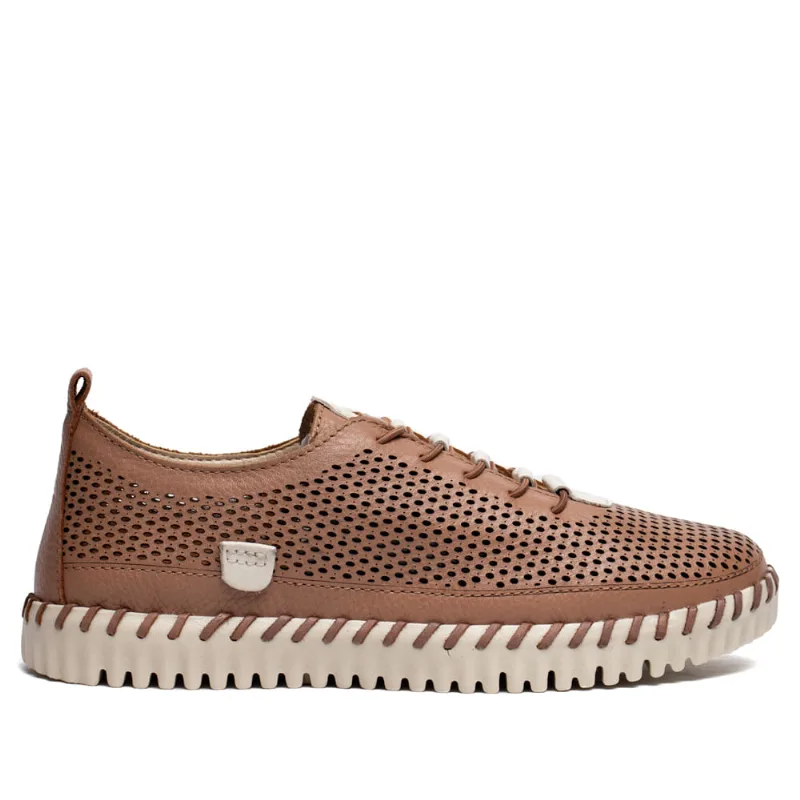 Tênis Feminino Bottero Couro Burnished Marrom/Off White - 38