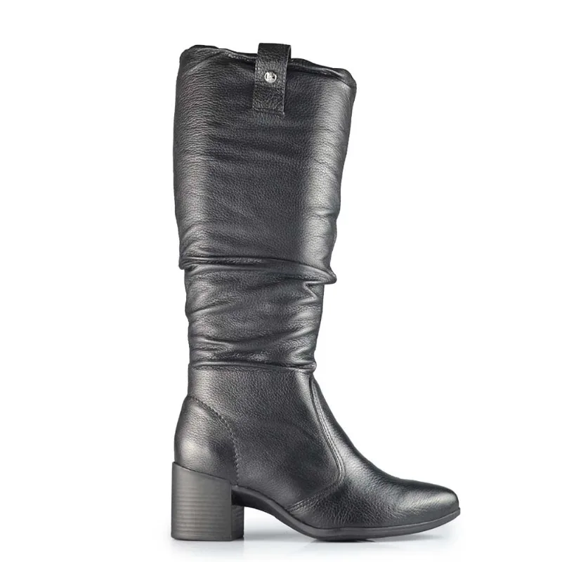 Bota Boterro Feminina Bottorino 346920 COURO BURNISH PRETO 37