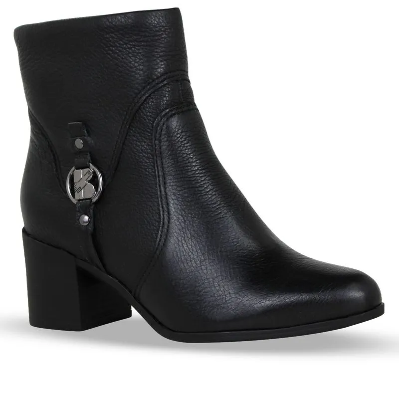 Bota Cano Baixo Couro Burnish Preto 33