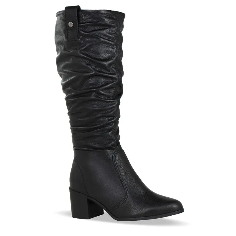 Bota Cano Longo Couro Burnish Preto 33