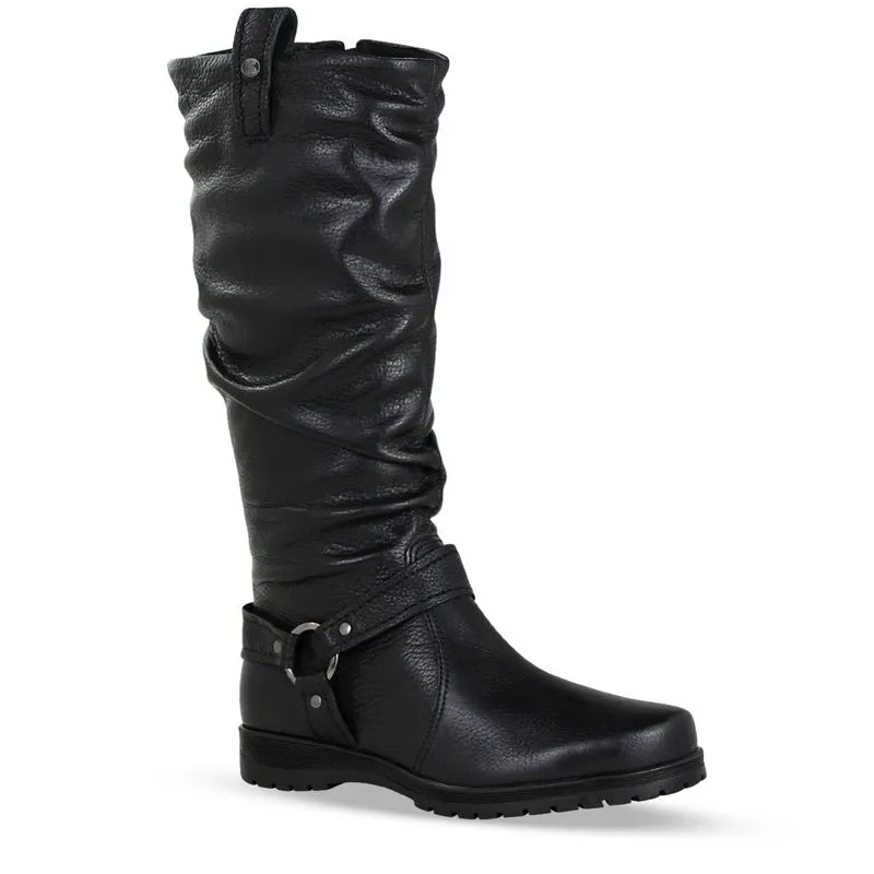 Bota Cano Longo Couro Burnish Preto 37