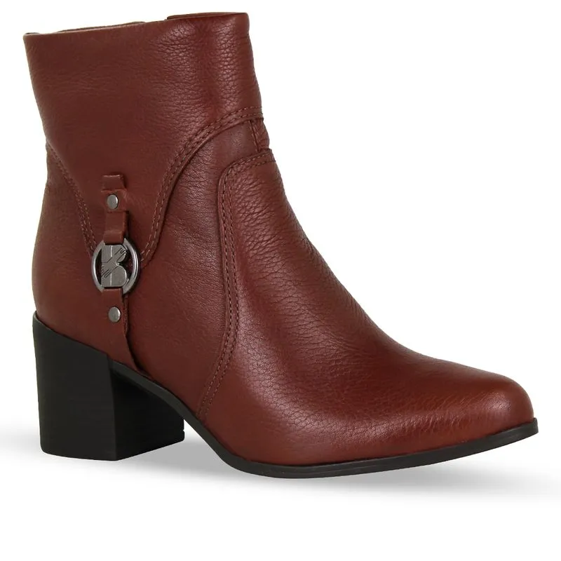 Bota Cano Baixo Couro Burnish Conhaque 40