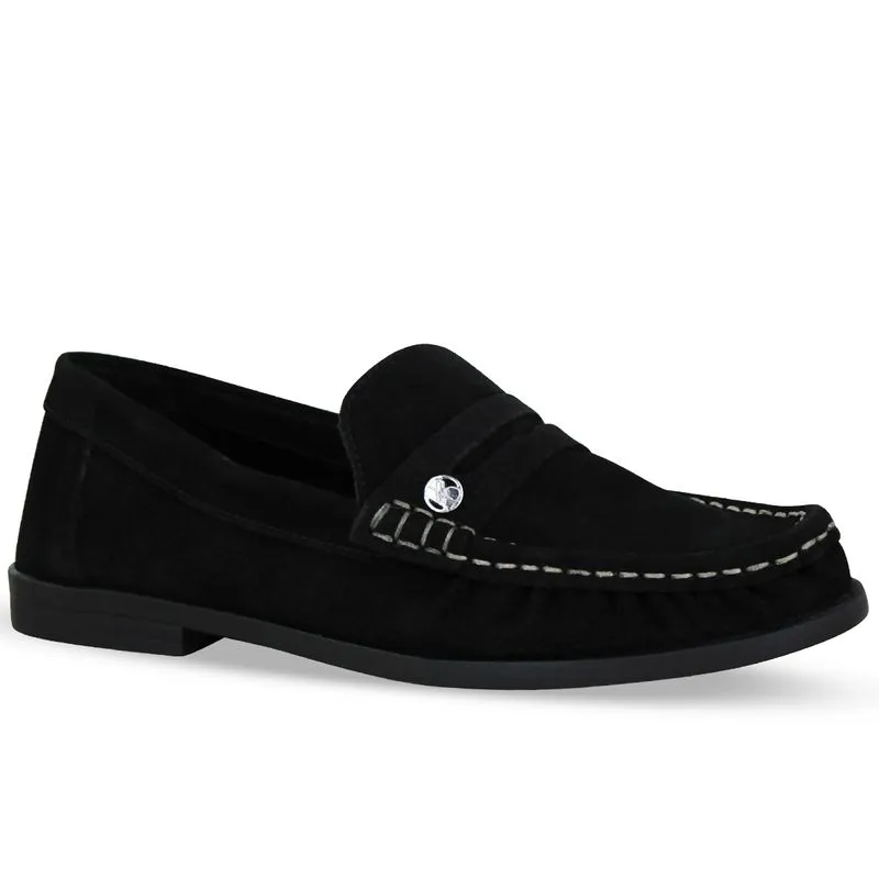 Sapato Couro Camurça Preto 37