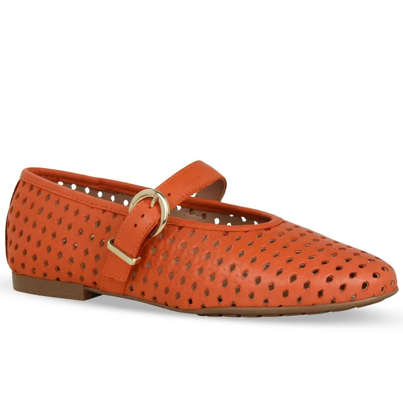 Sapatilha Couro Atanado Laranja Aperol 36