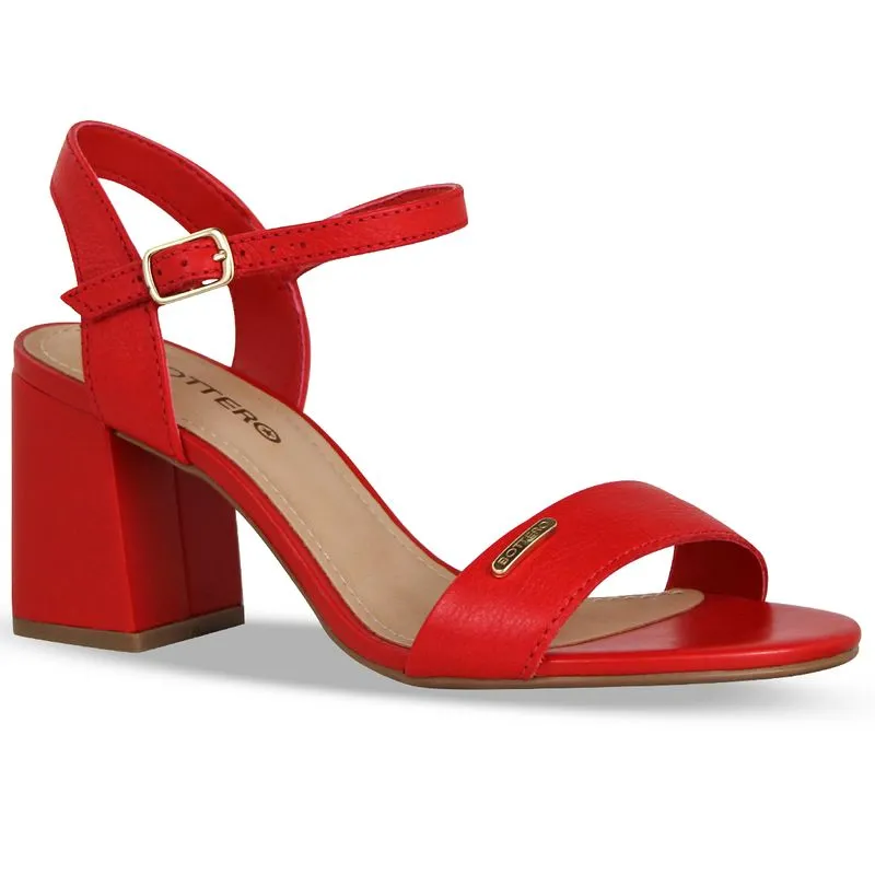 Sandália Couro Burnish Vermelho 33