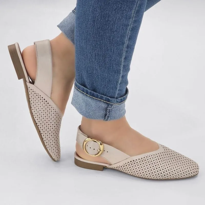 Sapatilha Bottero Feminina Slingback em Couro 369918 35 / Bege